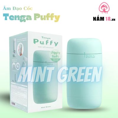 Âm Đạo Giả Cốc Tenga Puffy Mint Green chính hãng - sạc USB, silicone mềm mại, chất liệu an toàn cho da - giao hàng che tên kín đáo