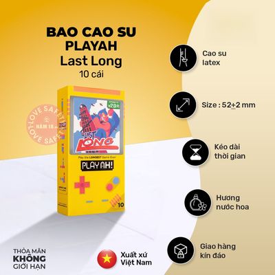 Bao Cao Su Kéo Dài Thời Gian PlayAh Last Long chính hãng - hỗ trợ kéo dài, có hương thơm, ôm sát cảm giác thật - giao hàng che tên kín đáo