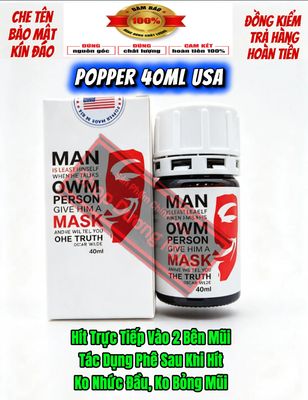 ( Sale 50%) Popper 40ml USA, Hàng Chính Hãng,Dòng Mạnh Phê Lâu, Tác Dụng Nhanh Chóng, Hít Là Phê Ngay