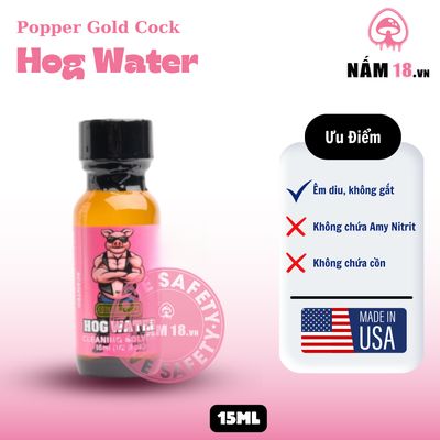 Popper Golden Cock Hog Water chính hãng - hàng chuẩn nhập khẩu, nắp kín không bay hơi, dùng được nhiều lần - giao hàng che tên kín đáo