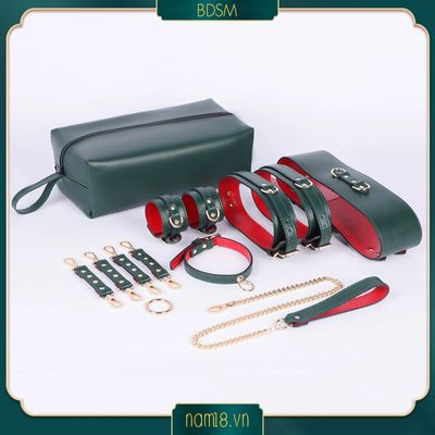 Bộ Dụng Cụ Slave PU Màu Xanh Rêu chính hãng - chất liệu an toàn cho da, dễ vệ sinh, êm ái khi dùng - giao hàng che tên kín đáo