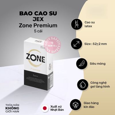Bao Cao Su Siêu Mỏng Jex Zone Premium Hộp 1 Cái chính hãng - có hương thơm, ôm sát cảm giác thật, chất liệu latex an toàn - giao hàng che tên kín đáo