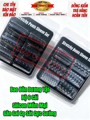 ( Sale 50%) Bao Đôn Dương Vật Bộ 6 Cái, Silicon Cao Cấp, Mền Mại, Cọ Sát Cực Sướng 