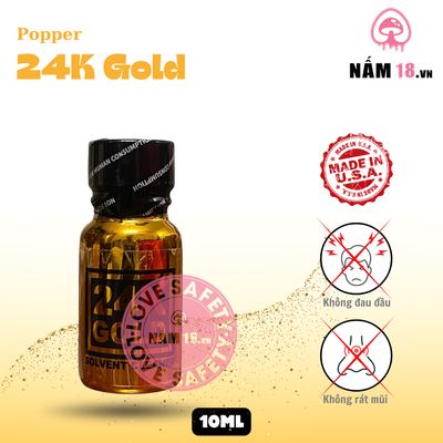 Popper 24k Gold chính hãng - hàng chuẩn nhập khẩu, nắp kín không bay hơi, dùng được nhiều lần - giao hàng che tên kín đáo