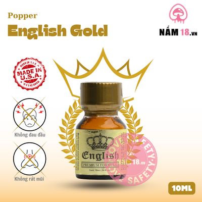 Popper English Gold chính hãng - hàng chuẩn nhập khẩu, nắp kín không bay hơi, dùng được nhiều lần - giao hàng che tên kín đáo