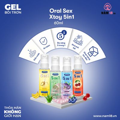Gel Bôi Trơn Oral Sex Xtoy 5in1 Hương Nha Đam chính hãng - gốc nước không dính rít, dung tích 60ml, có dưỡng ẩm - giao hàng che tên kín đáo