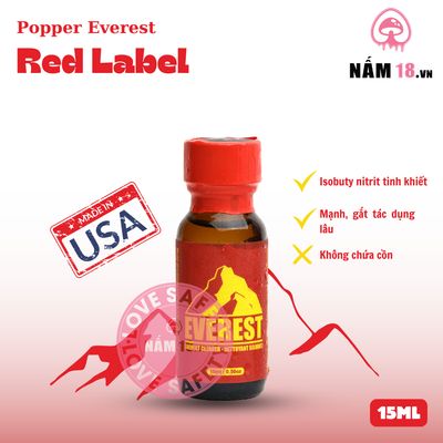 Popper Everet Red Label chính hãng - chai 15ml, hàng chuẩn nhập khẩu, nắp kín không bay hơi - giao hàng che tên kín đáo