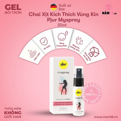 Chai Xịt Kích Thích Vùng Kín Pjur Myspray chính hãng - dịu nhẹ an toàn cho da, dễ rửa sạch, dùng được cho mọi loại da - giao hàng che tên kín đáo