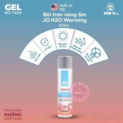 Gel Bôi Trơn Nóng Ấm Jo H2O Warming chính hãng - dịu nhẹ an toàn cho da, dễ rửa sạch, dùng được cho mọi loại da - giao hàng che tên kín đáo