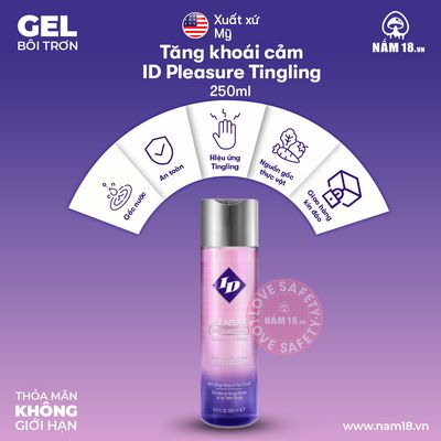 Gel Bôi Trơn Tăng Khoái Cảm ID Pleasure Tingling chính hãng - dịu nhẹ an toàn cho da, dễ rửa sạch, dùng được cho mọi loại da - giao hàng che tên kín đáo