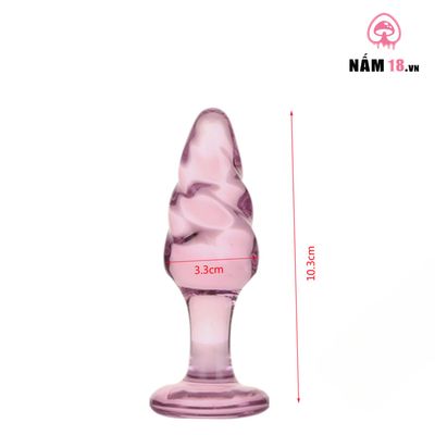 Phích Cắm Hậu Môn Thủy Tinh Size XS Đầu Soắn chính hãng - chất liệu an toàn cho da, dễ vệ sinh, êm ái khi dùng - giao hàng che tên kín đáo