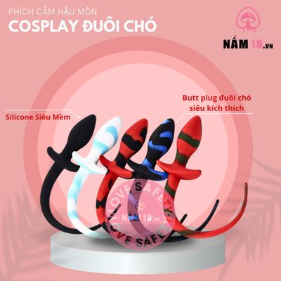 Phích Cắm Hậu Môn Silicone Coslay Đuôi Chó BDSM chính hãng - silicone mềm mại, chất liệu an toàn cho da, dễ vệ sinh - giao hàng che tên kín đáo