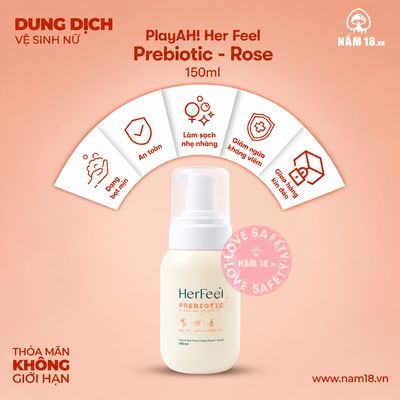 Dung Dịch Vệ Sinh Phụ Nữ Her Feel Prebiotic chính hãng - chất liệu an toàn cho da, dễ vệ sinh, êm ái khi dùng - giao hàng che tên kín đáo