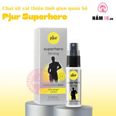 Chai Xịt Kéo Dài Thời Gian Pjur Superhero Strong chính hãng - thấm nhanh không nhờn rít, dùng trước khi quan hệ, nhỏ gọn dễ mang theo - giao hàng che tên kín đáo