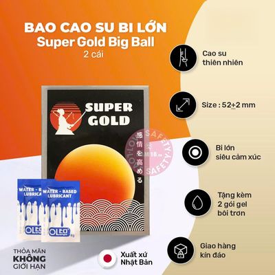 Bao Cao Su Bi Lớn Super Gold Big Ball chính hãng - siêu mỏng, có gai nổi, ôm sát cảm giác thật - giao hàng che tên kín đáo