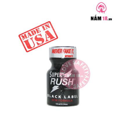 Popper Super Rush Black chính hãng - hàng chuẩn nhập khẩu, nắp kín không bay hơi, dùng được nhiều lần - giao hàng che tên kín đáo