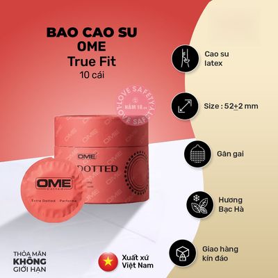 Bao Cao Su Gai Lớn Ome Dotted Hương Bạc Hà chính hãng - siêu mỏng 0.03mm, siêu mỏng, có gai nổi - giao hàng che tên kín đáo