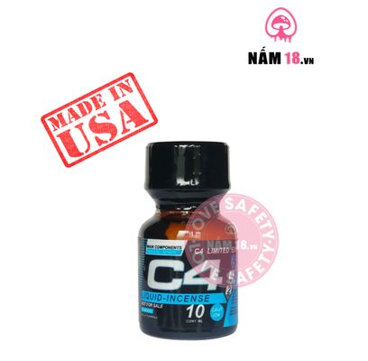 Popper C4 Blue chính hãng - hàng chuẩn nhập khẩu, nắp kín không bay hơi, dùng được nhiều lần - giao hàng che tên kín đáo