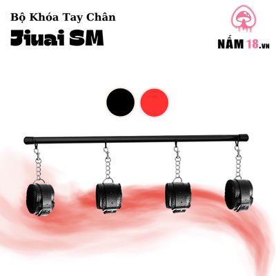 Bộ Còng Khóa Tay Chân Jiuai SM chính hãng - chất liệu an toàn cho da, dễ vệ sinh, êm ái khi dùng - giao hàng che tên kín đáo