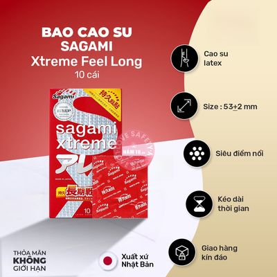 Bao Cao Su Sagami Xtreme Feel Long Kéo Dài chính hãng - siêu mỏng, hỗ trợ kéo dài, ôm sát cảm giác thật - giao hàng che tên kín đáo