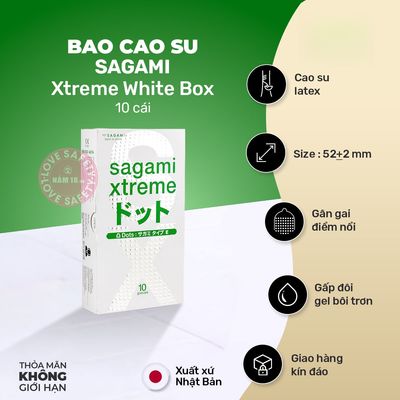 Bao Cao Su Sagami Xtreme White Box Siêu Điểm Gân Nổi chính hãng - có gai nổi, có hương thơm, ôm sát cảm giác thật - giao hàng che tên kín đáo