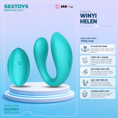Trứng Rung Winyi Helen 10 Chế Độ Rung chính hãng - chất liệu an toàn cho da, dễ vệ sinh, êm ái khi dùng - giao hàng che tên kín đáo