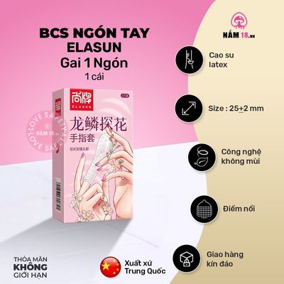 Bao Cao Su Ngón Tay Gai Elasun 1 Ngón Hộp 1 Cái chính hãng - có gai nổi, ôm sát cảm giác thật, chất liệu latex an toàn - giao hàng che tên kín đáo