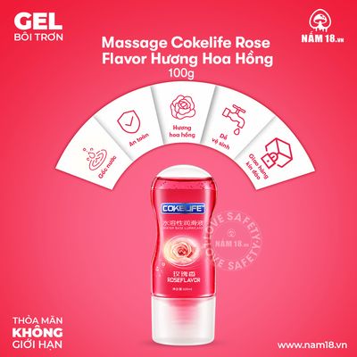 Gel Bôi Trơn Massage Cokelife Rose Flavor Hương Hoa Hồng chính hãng - dịu nhẹ an toàn cho da, dễ rửa sạch, dùng được cho mọi loại da - giao hàng che tên kín đáo