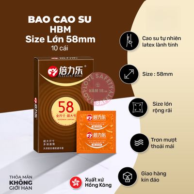 Bao Cao Su Size Lớn 58mm HBM Chính Hãng - siêu mỏng, ôm sát cảm giác thật, chất liệu latex an toàn - giao hàng che tên kín đáo