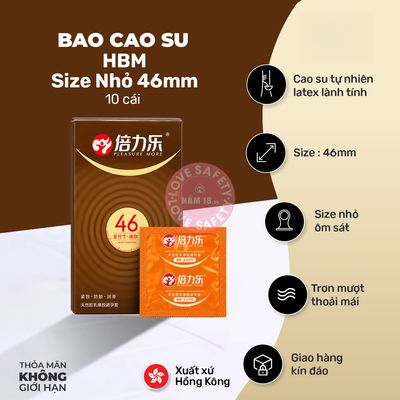 Bao Cao Su Size Nhỏ 46mm HBM Chính Hãng Hộp 10 Cái - siêu mỏng, ôm sát cảm giác thật, chất liệu latex an toàn - giao hàng che tên kín đáo