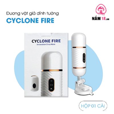 Dương Vật Dính Tường Thụt Toả Nhiệt Cyclone Fire chính hãng - sạc USB, silicone mềm mại, chất liệu an toàn cho da - giao hàng che tên kín đáo