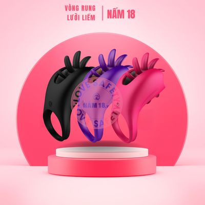 Vòng Rung Tăng Khoái Cảm Cock Ring Lưỡi Liếm chính hãng - chất liệu an toàn cho da, dễ vệ sinh, êm ái khi dùng - giao hàng che tên kín đáo
