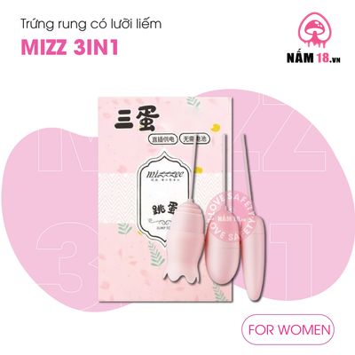 Trứng Rung MizzZee 3in1 Có Lưỡi Liếm chính hãng - chất liệu an toàn cho da, dễ vệ sinh, êm ái khi dùng - giao hàng che tên kín đáo