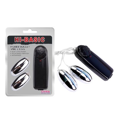 Trứng Rung Chisa Hi-Basic Power Bullet Vibe 2 Đầu chính hãng - chất liệu an toàn cho da, dễ vệ sinh, êm ái khi dùng - giao hàng che tên kín đáo
