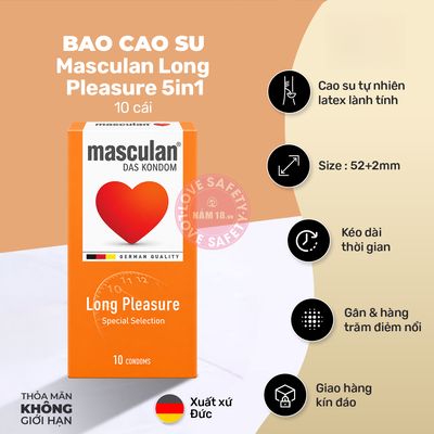 Bao Cao Su Kéo Dài Thời Gian Masculan Long Hộp 10 Cái chính hãng - siêu mỏng 0.03mm, siêu mỏng, hỗ trợ kéo dài - giao hàng che tên kín đáo