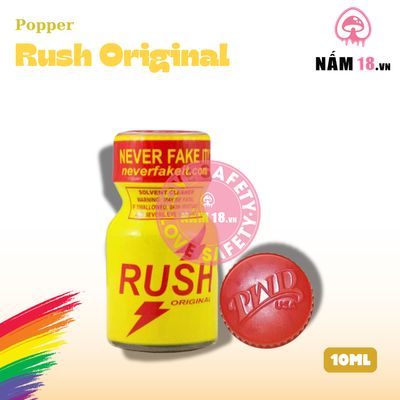 Popper Rush Original Yellow Chai 10ml chính hãng - hàng chuẩn nhập khẩu, nắp kín không bay hơi, dùng được nhiều lần - giao hàng che tên kín đáo