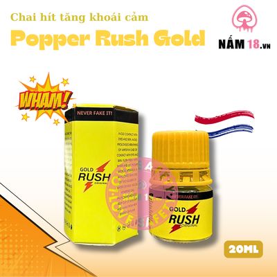 Popper Rush Original Yellow Chai 20ml chính hãng - hàng chuẩn nhập khẩu, nắp kín không bay hơi, dùng được nhiều lần - giao hàng che tên kín đáo