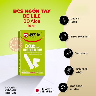 Bao Cao Su Ngón Tay Beilile QQ Aloe chính hãng - siêu mỏng, ôm sát cảm giác thật, chất liệu latex an toàn - giao hàng che tên kín đáo