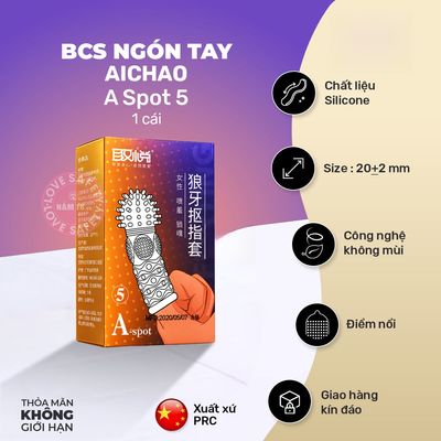 Bao Cao Su Ngón Tay Gai Nổi Lớn Aichao A Spot 5 chính hãng - siêu mỏng, có gai nổi, ôm sát cảm giác thật - giao hàng che tên kín đáo