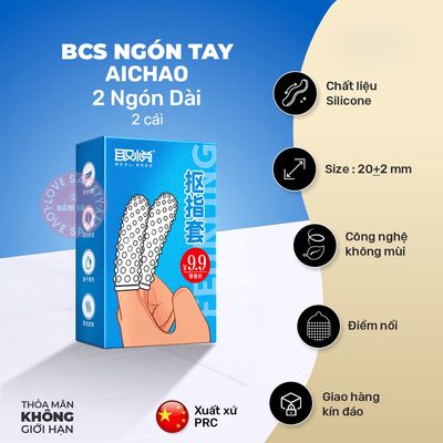 Bao Cao Su Ngón Tay Gai Lớn Aichao 2 Ngón Dài chính hãng - siêu mỏng, có gai nổi, ôm sát cảm giác thật - giao hàng che tên kín đáo
