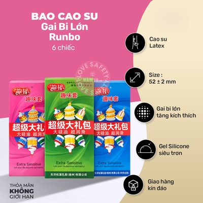 Bao Cao Su Gai Bi Lớn Runbo chính hãng - siêu mỏng, có gai nổi, ôm sát cảm giác thật - giao hàng che tên kín đáo