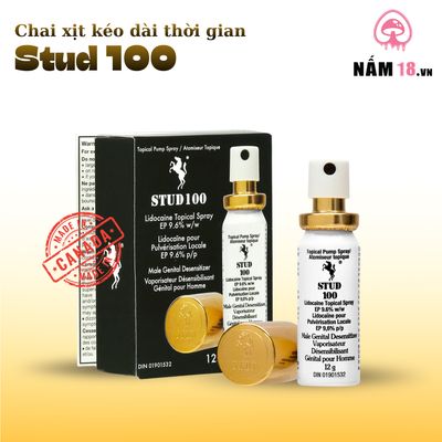 Chai Xịt Kéo Dài Thời Gian Stud 100 9.6% - Chai 13ml chính hãng - thấm nhanh không nhờn rít, dùng trước khi quan hệ, nhỏ gọn dễ mang theo - giao hàng che tên kín đáo