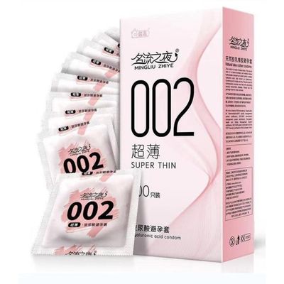 Bao cao su 002 Nội Địa Trung size 49mm siêu mỏng, nhiều gel bôi trơn - Hộp 100 bao (Có tách lẻ)