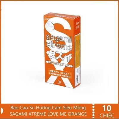 Bao Cao Su Siêu mỏng ôm sát cao cấp Sagami Xtreme Orange - Nhật Bản (Hộp 10C)