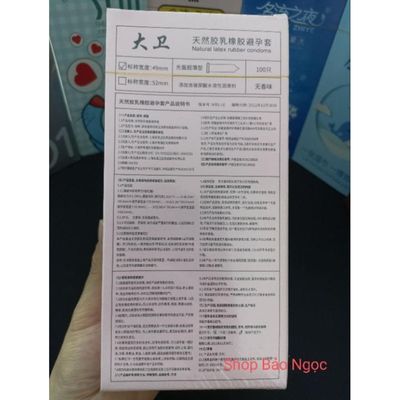 Bao Cao Su Siêu Mỏng Nhiều Nước Size Nhỏ 49mm  Hộp 100 Cái