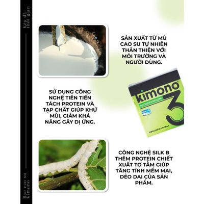 Bao cao su KIMONO xanh lá, bcs siêu mỏng tăng khoái cảm kéo dài thời gian khi quan hệ - chính hãng