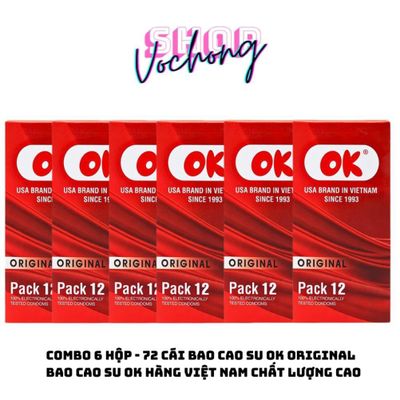 Bao cao su OK Original hộp 12 cái bao cao su OK đỏ giá rẻ - HÀNG VIỆT NAM CHẤT LƯỢNG CAO