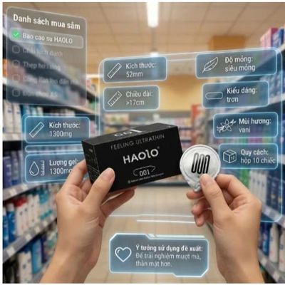 [MUA 1 TẶNG 1] Bao cao su HAOLO siêu mỏng 0.01 bcs gân gai kéo dài thời gian nhiều gel bôi trơn cao cấp