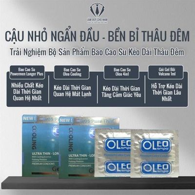 Bao cao su size nhỏ 49mm OLEO LAMPO COOLING hộp 10 cái siêu mỏng cổ thắt kéo dài thời gian quan hệ
