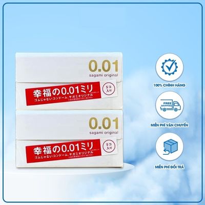 Bao cao su Sagami Original 0.01 hộp 5 chiếc - mỏng nhất thế giới